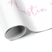 Blauwe Wildbloemen Bruiloft/douche Gefeliciteerd Cadeaupapier (Rol Hoek)