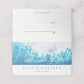 Blauwe Wildbloemen Bruiloft Plaatskaartje (Buitenkant ongevouwen)