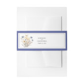 Blauwe Wildbloemen Elegante formele bruiloft Uitnodigingen Wikkel (Voorkant Voorbeeld)