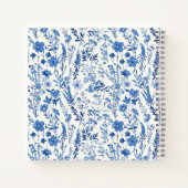  Blauwe Wildbloemen Gepersonaliseerde Bloemen Notitieboek (Achterkant)