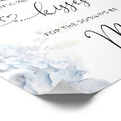 Blauwe Wildbloemen hoeveel kussen vrijgezellenfees Poster (Hoek)