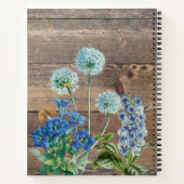 Blauwe Wildbloemen Hout Keukengerei Recept Notitieboek (Achterkant)