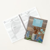 Blauwe Wildbloemen Hout Keukengerei Recept Notitieboek (Binnen)