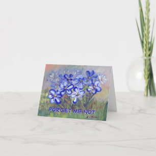 Blauwe Wildbloemen in een veld Fine Art Schilderij Kaart