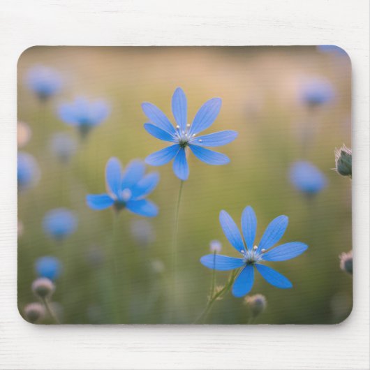 Blauwe Wildbloemen in Meadow Muismat (Voorkant)
