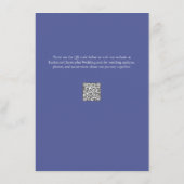 Blauwe Wildbloemen Moderne elegante bruiloft recep Informatiekaartje (Achterkant)