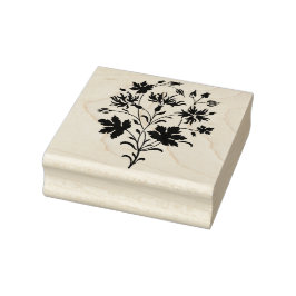 Blauwe Wildbloemen Rubber Stamp Rubberstempel