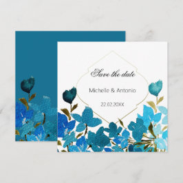 Blauwe Wildbloemen Waterverf Bloemenkunst Save The Date