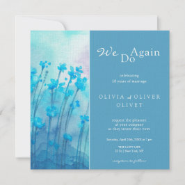 Blauwe Wildbloemen zweren verlengingsuitnodiging Kaart