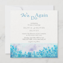 Blauwe Wildbloemen zweren verlengingsuitnodiging