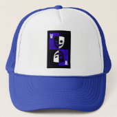 Blauwe Wildcard Poker Diamonds Trucker Hoed Pet (Voorkant)