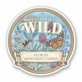 Blauwe Wilde Bestuivers Tuin Vinyl Uitknip Sticker