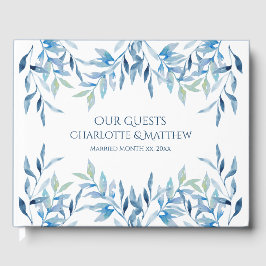 Blauwe wilde bijkantoren, Waterverf bruiloft Gastenboek