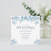 Blauwe wilde bijkantoren, Waterverf, bruiloft Kaart (Staand voorkant)