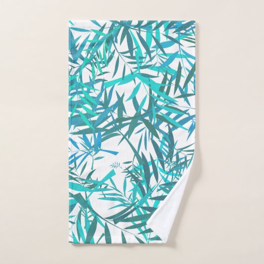 Blauwe wilde bladeren bad handdoek (Handdoek)