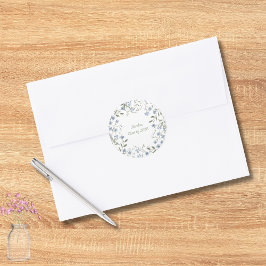 Blauwe Wilde Bloem Afstudeerfeest Ronde Sticker