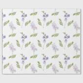 Blauwe wilde bloem aquarel cadeaupapier (Vlak)