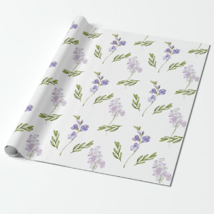 Blauwe wilde bloem aquarel cadeaupapier