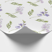 Blauwe wilde bloem aquarel cadeaupapier (Hoek)