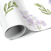 Blauwe wilde bloem aquarel cadeaupapier (Rol Hoek)