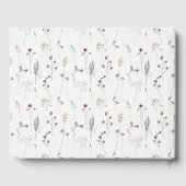 Blauwe wilde bloem aquarel kam Bridal Shower Gastenboek (Achterkant)