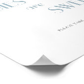 Blauwe Wilde Bloem Baby Shower Snoepbuffet Poster (Hoek)