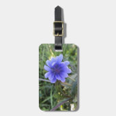 Blauwe wilde bloem bagagelabel (Voorkant verticaal)