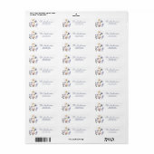 Blauwe Wilde Bloem Boho Baby Shower Adres Etiket (Full Sheet)