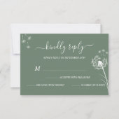 Blauwe Wilde Bloem Boho Bruiloft RSVP Kaartje (Voorkant)