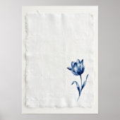 Blauwe Wilde Bloem Botanische Poster (Voorkant)