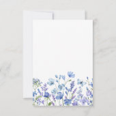 Blauwe Wilde Bloem Bruiloft  RSVP Kaartje (Achterkant)