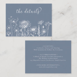 Blauwe Wilde Bloem Details Kaart Blauwpaarse Huwel