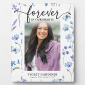 Blauwe Wilde Bloem Foto Onsterfelijk in onze Harte Fotoplaat (Voorkant)