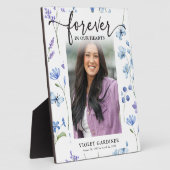 Blauwe Wilde Bloem Foto Onsterfelijk in onze Harte Fotoplaat (Zijkant)