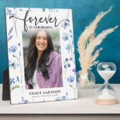 Blauwe Wilde Bloem Foto Onsterfelijk in onze Harte Fotoplaat (Zijkant)