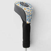 Blauwe Wilde Bloem Golf Head Cover (Schuin)