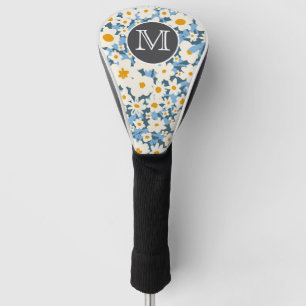 Blauwe Wilde Bloem Golf Head Cover
