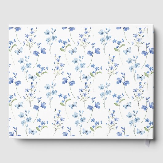 Blauwe wilde bloem in liefdevolle herinnering aand gastenboek (Achterkant)