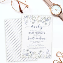 Blauwe wilde bloem is een jongen baby shower