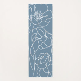 Blauwe Wilde Bloem Modern Yogamat
