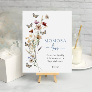 Blauwe Wilde Bloem Momosa Bar Poster