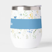 Blauwe Wilde Bloem Monogramnaam (Links)