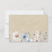 Blauwe Wilde Bloem RSVP Kaartje (Achterkant)