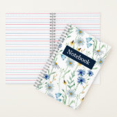 Blauwe Wilde Bloem Spiraal Notebook 🌸 Notitieboek (Binnen)