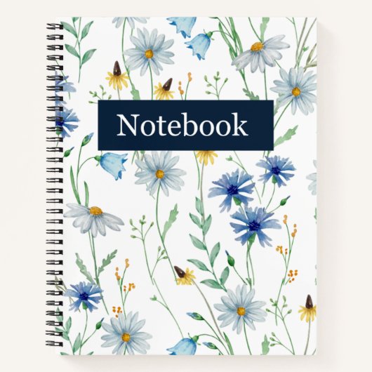 Blauwe Wilde Bloem Spiraal Notebook 🌸 Notitieboek (Voorkant)