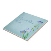 Blauwe wilde bloem tegeltje (Zijkant)