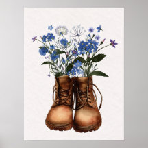 Blauwe wilde bloem wandel schoenen outdoor 