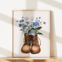 Blauwe wilde bloem wandel schoenen outdoor 