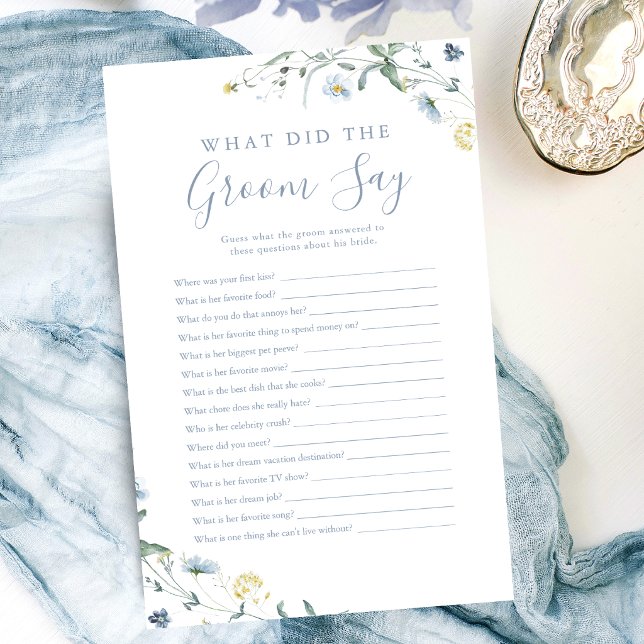 Blauwe wilde bloem wat zei de bruidegom spel (Blue Wildflower what did the groom say game)