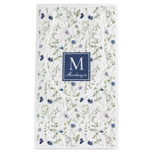 Blauwe wilde bloem waterverf monogram klein cadeauzakje (Voorkant)